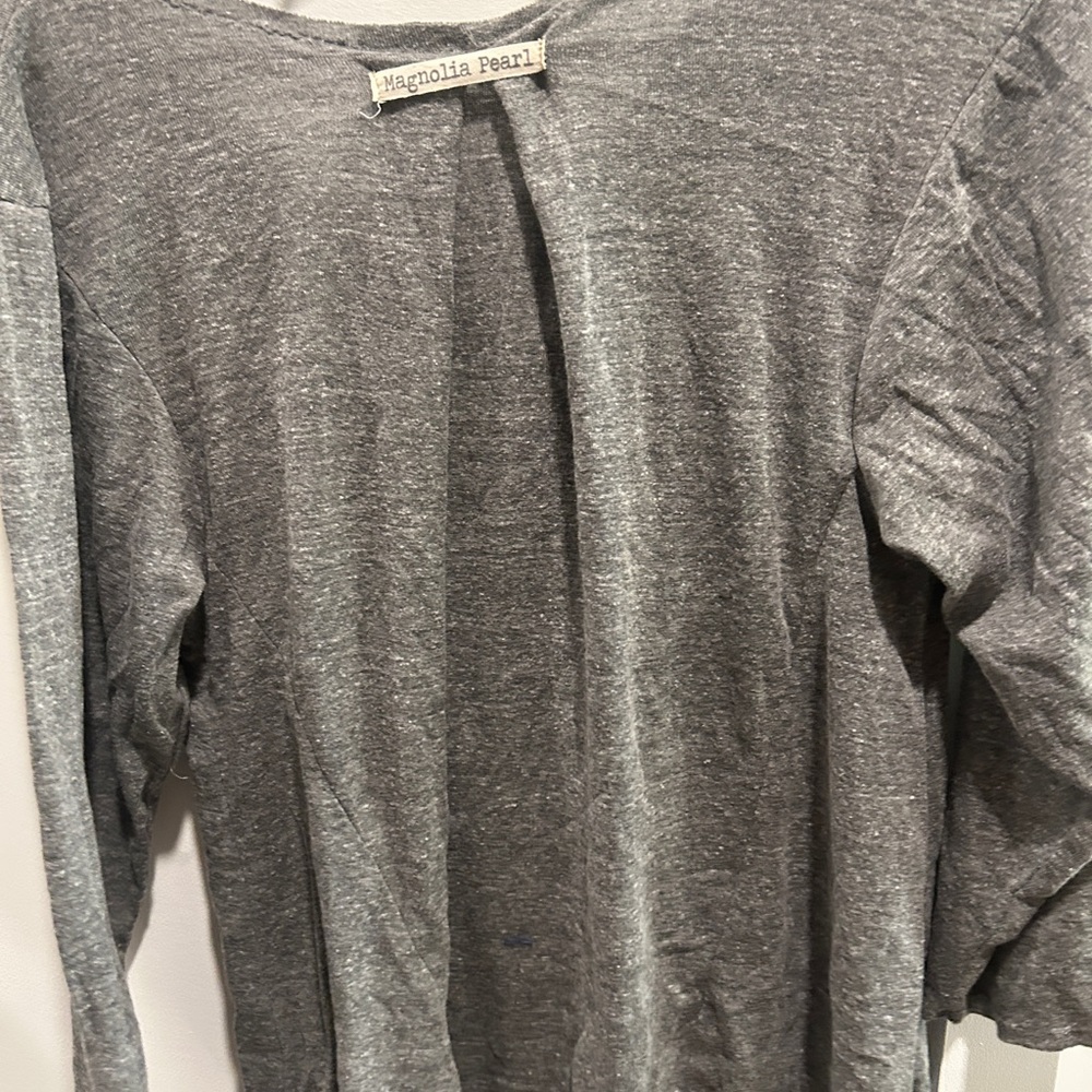 Magnolia Pearl Gray Long Sleeve Henley Shirt - Picture 3 of 3